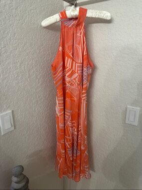 Sleeveless Orange Midi Dress
